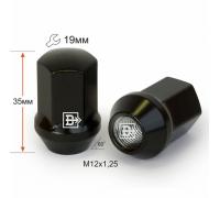 Гайка M12X1,25 Черный хром высота 35 мм Конус с выступ. кл.19мм 801444 BA-Cr